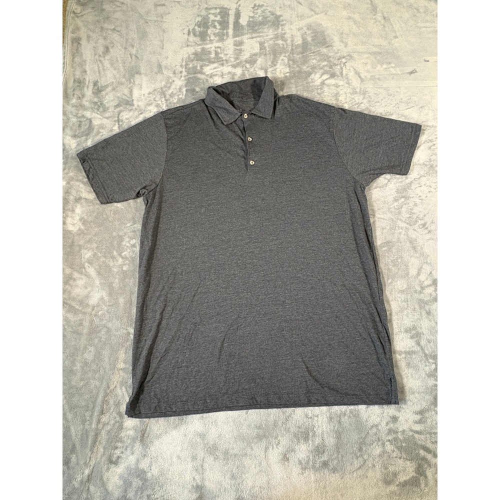 Fresh Clean Tees Mens Polo Shirt 2XL Charcoal Gray Heather Cotton Blend
